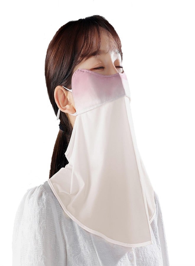 YUANST UV Face Mask, Ice Silk Cooling Neck Gaiter, Breathable Sun Protection for Outdoor Sports, Washable Reusable (Pink) - Image 1